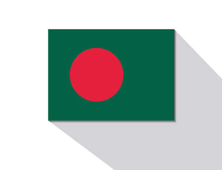 bangladesh long shadow flagのイラスト素材