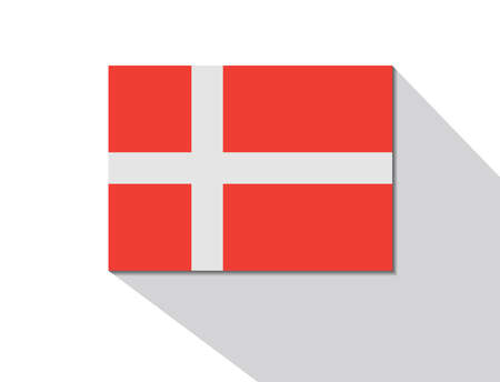 denmark long shadow flagのイラスト素材