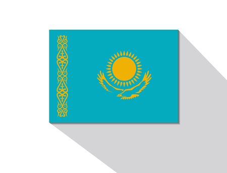 kazakhstan long shadow flagのイラスト素材