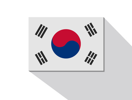 south korea long shadow flagのイラスト素材
