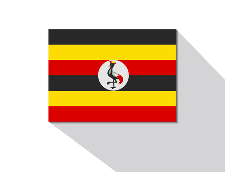 uganda long shadow flagのイラスト素材