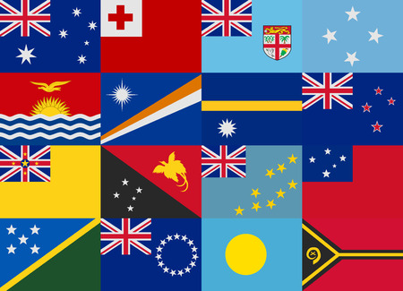 flag of oceania states vector setのイラスト素材