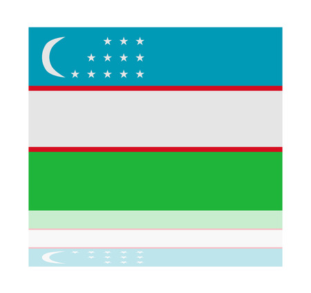 reflection flag uzbekistanのイラスト素材