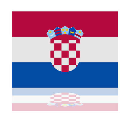 reflection flag croatiaのイラスト素材
