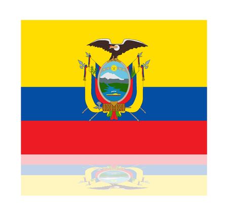 reflection flag ecuadorのイラスト素材