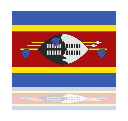 reflection flag swazilandのイラスト素材