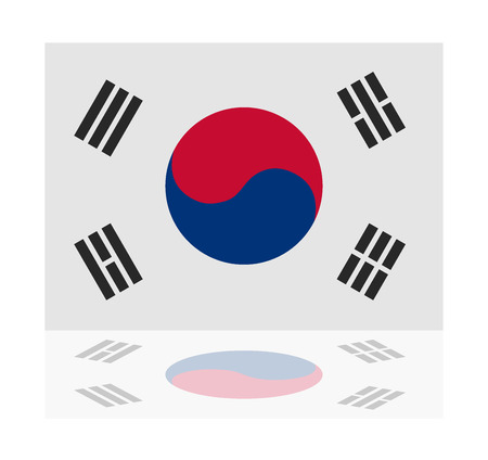 reflection flag south koreaのイラスト素材