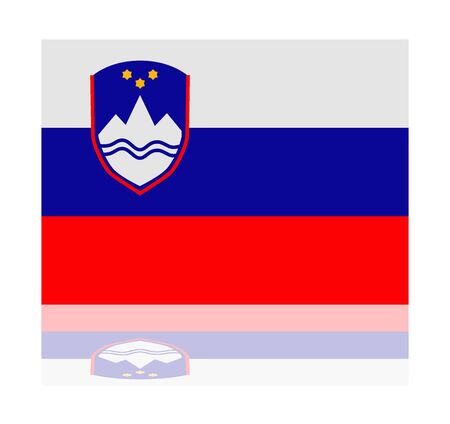 reflection flag sloveniaのイラスト素材
