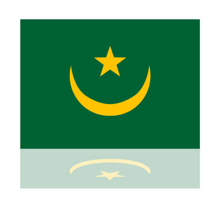 reflection flag mauritaniaのイラスト素材