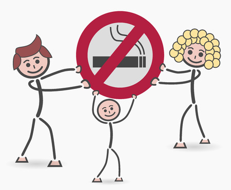 family smoke signalのイラスト素材