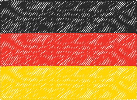 germany flag embroidered zigzagのイラスト素材