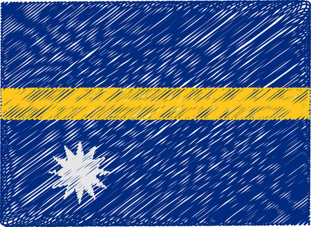 nauru flag embroidered zigzagのイラスト素材