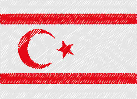 northern cyprus flag embroidered zigzagのイラスト素材