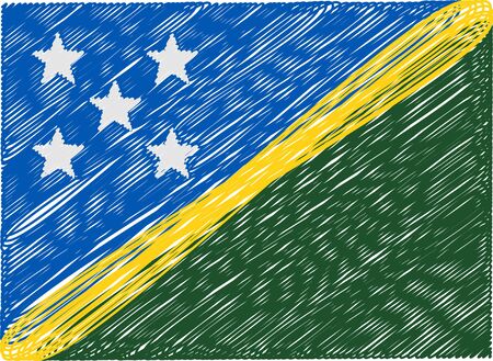 solomon islands flag embroidered zigzagのイラスト素材