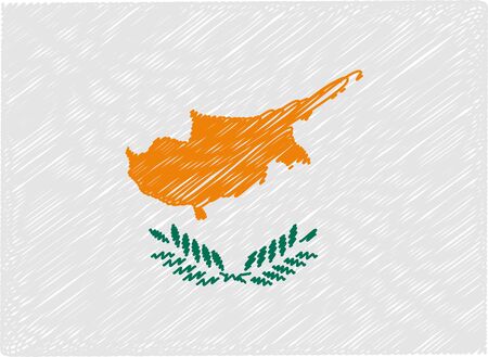 cyprus flag embroidered zigzagのイラスト素材