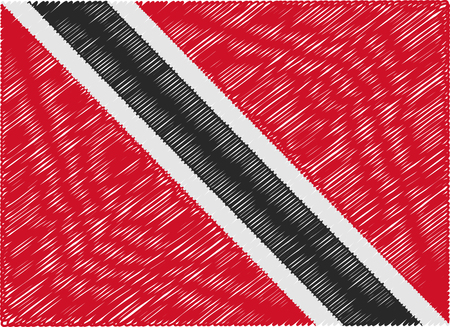 trinidad flag embroidered zigzagのイラスト素材