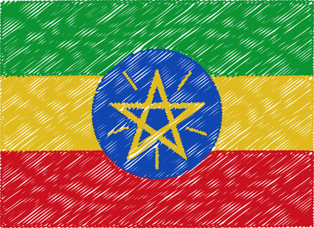 ethiopia flag embroidered zigzagのイラスト素材