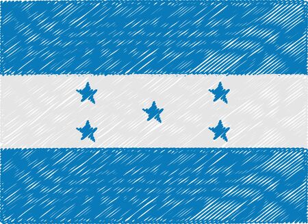 honduras flag embroidered zigzagのイラスト素材