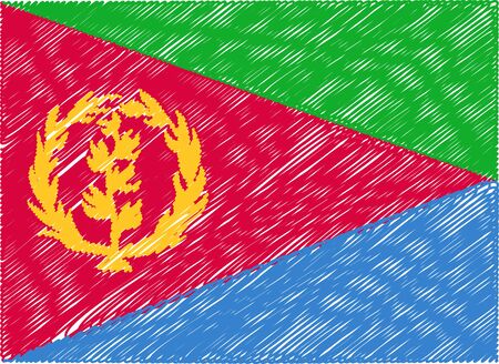 eritrea flag embroidered zigzagのイラスト素材
