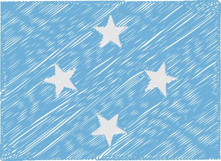 micronesia flag embroidered zigzagのイラスト素材