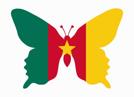 cameroon flag butterflyのイラスト素材