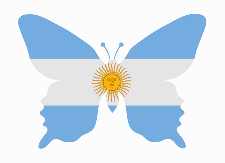 argentina flag butterflyのイラスト素材