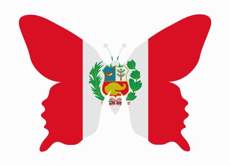 peru flag butterflyのイラスト素材