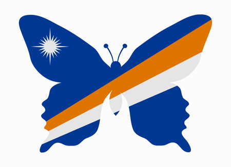 marshall islands flag butterflyのイラスト素材