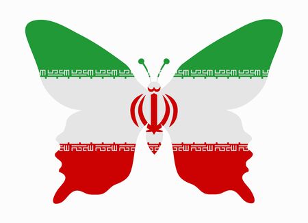 iran flag butterflyのイラスト素材