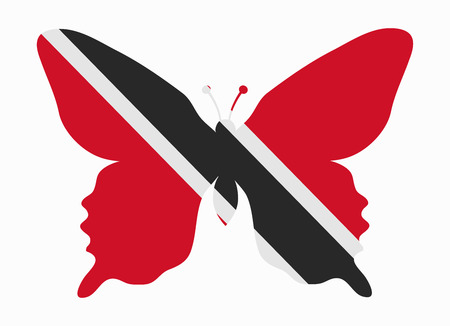trinidad flag butterflyのイラスト素材