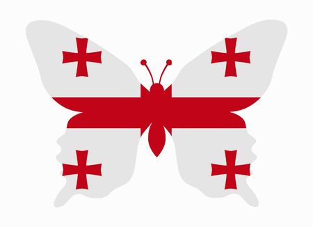 georgia flag butterflyのイラスト素材