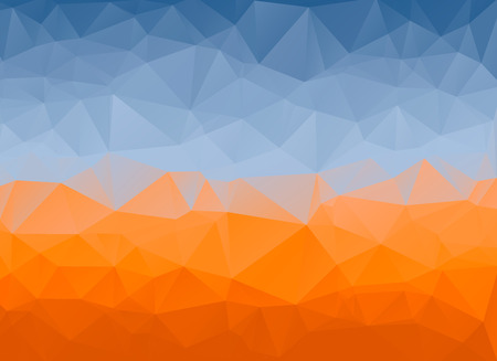 low poly orange and blue backgroundのイラスト素材