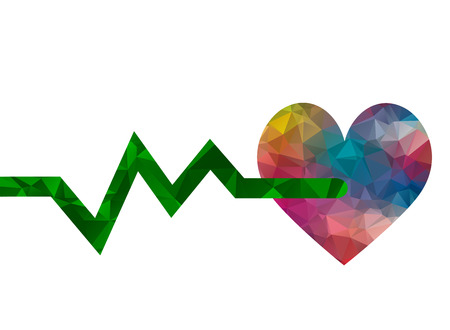 low poly heartのイラスト素材
