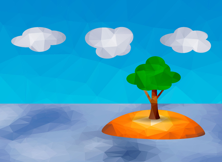 low poly background Islandのイラスト素材