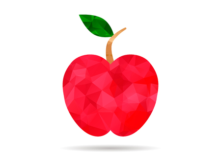 low poly red appleのイラスト素材