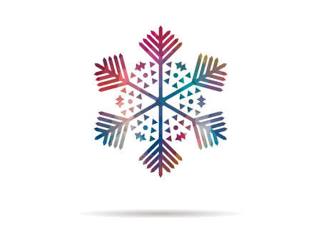 low poly snowflake iconのイラスト素材