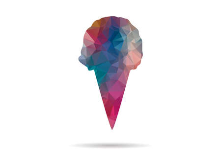 low poly cone colorful iconのイラスト素材