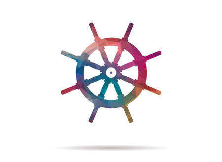 low poly colorful icon helmのイラスト素材
