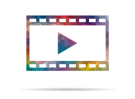 low poly film colorful iconのイラスト素材