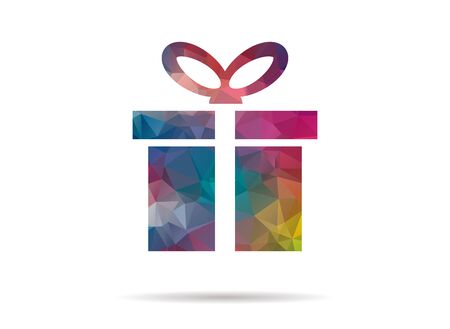 low poly icon colorful giftのイラスト素材