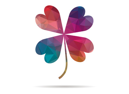 low poly four leaf cloverのイラスト素材
