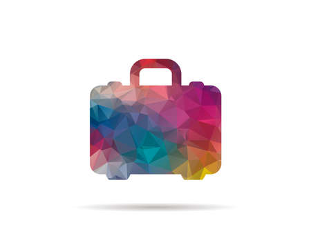 low poly colorful icon briefcaseのイラスト素材