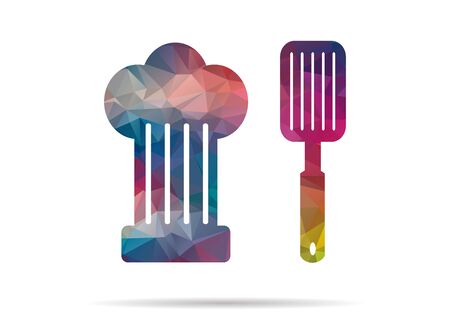 low poly hat icon kitchen spatulaのイラスト素材