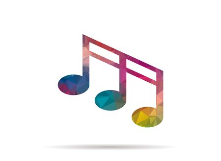 low poly colorful music note iconのイラスト素材