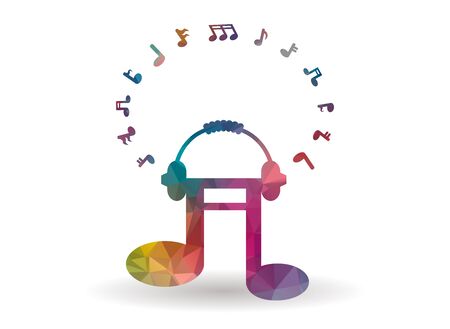 low poly colorful music iconのイラスト素材