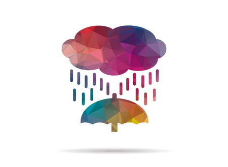 low poly icon colorful rainのイラスト素材