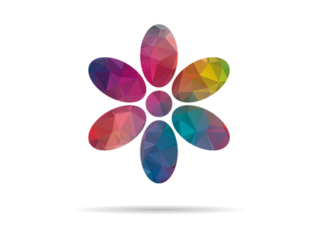 low poly icon colorful flower petalsのイラスト素材
