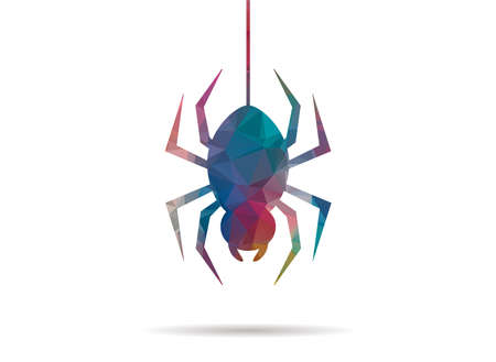 low poly icon colored spiderのイラスト素材