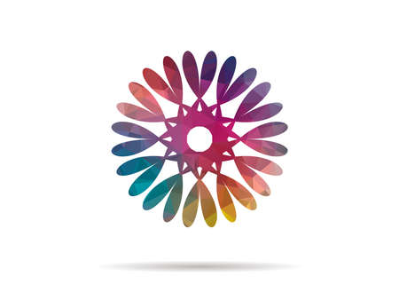 low poly icon circle colorful abstract heartsのイラスト素材