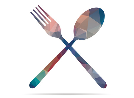 spoon and fork iconのイラスト素材